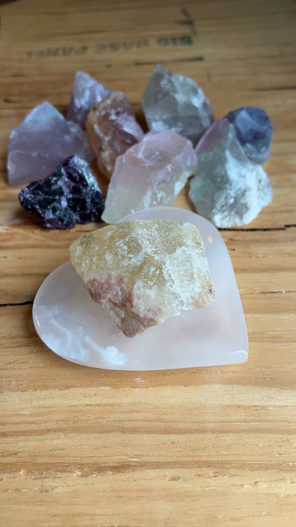 Yellow Fluorite Meditation Stone (Clusters)