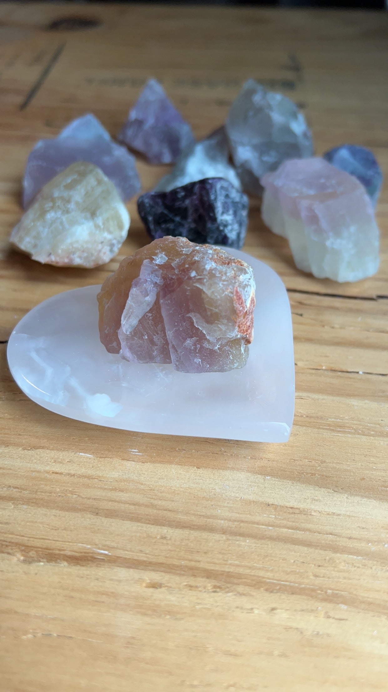Orange Yellow Fluorite Meditation Stone (Cluster)