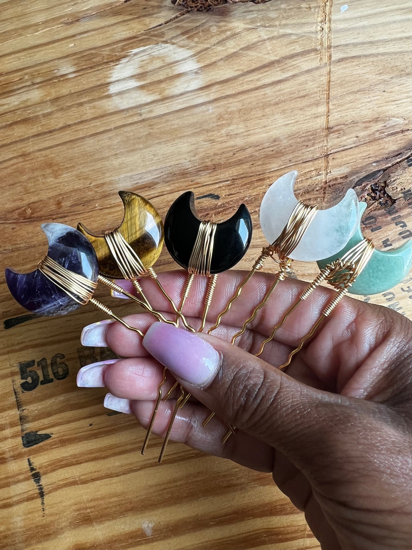 Crystal Meditation Hair Pins